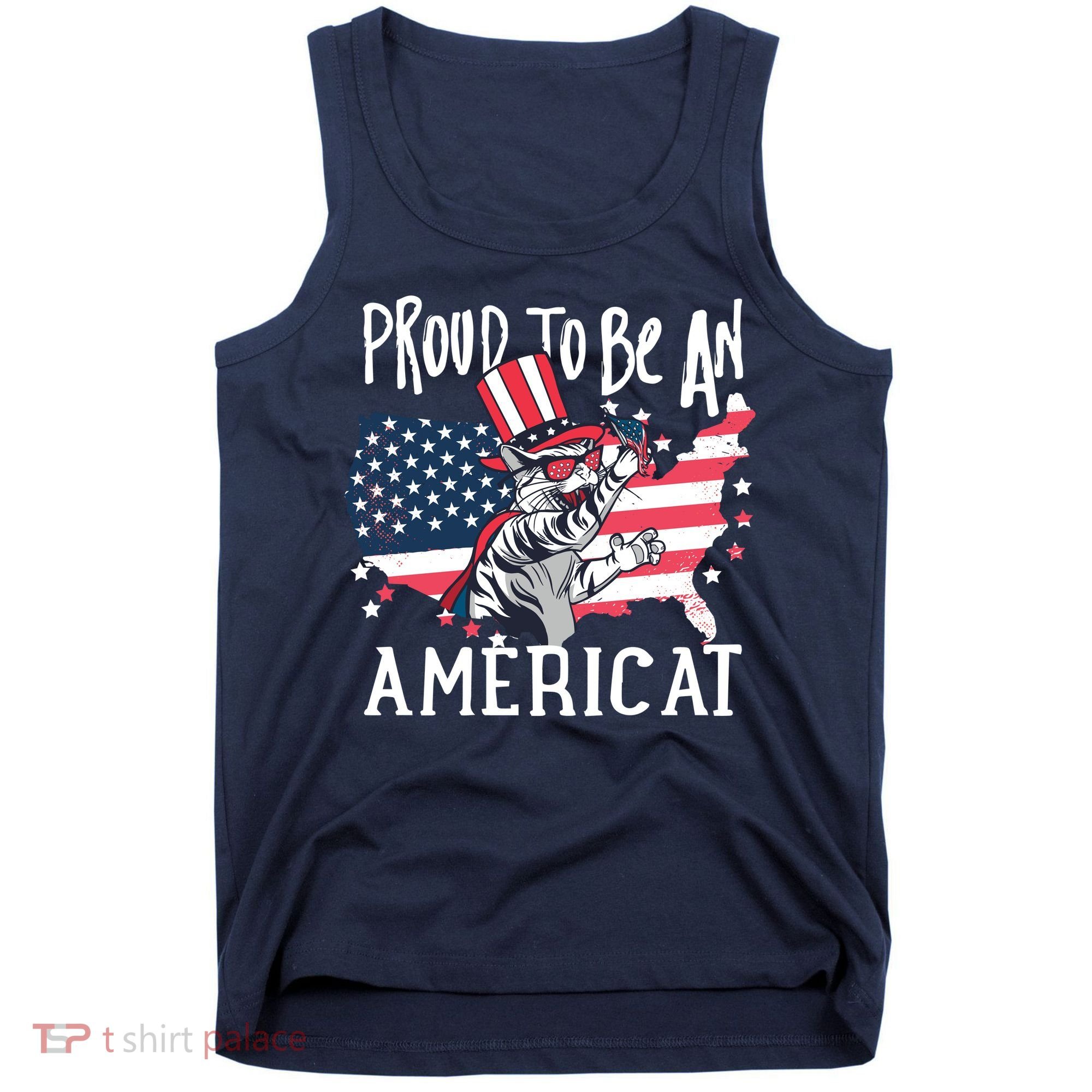 Proud To Be an Americat Cat Tank Top