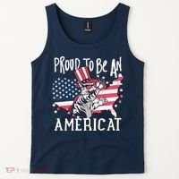Proud To Be an Americat Cat Tank Top thumb 2