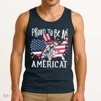 Proud To Be an Americat Cat Tank Top thumb 3