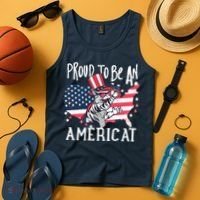 Proud To Be an Americat Cat Tank Top thumb 4