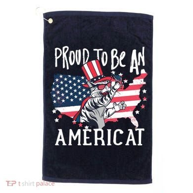 Proud To Be an Americat Cat Golf Towel