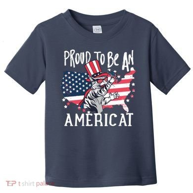 Proud To Be an Americat Cat Toddler T-Shirt