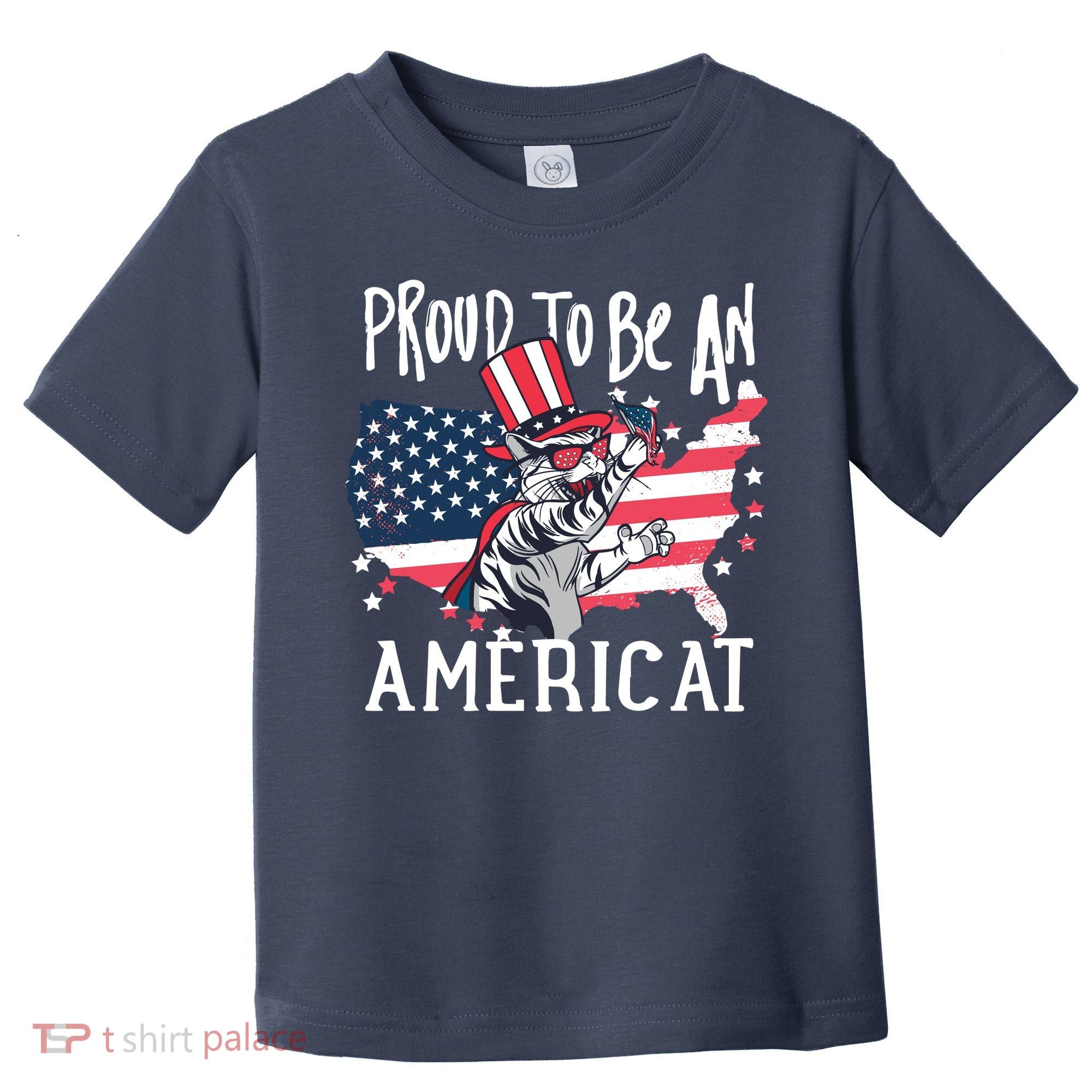 Proud To Be an Americat Cat Toddler T-Shirt