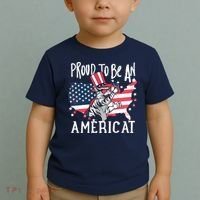 Proud To Be an Americat Cat Toddler T-Shirt thumb 2