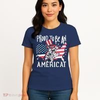 Proud To Be an Americat Cat Women's T-Shirt thumb 4