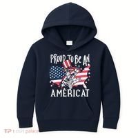 Proud To Be an Americat Cat Kids Hoodie thumb 0