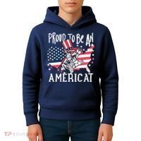 Proud To Be an Americat Cat Kids Hoodie thumb 4