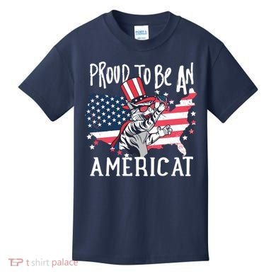 Proud To Be an Americat Cat Kids T-Shirt