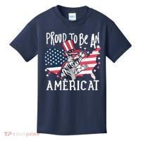 Proud To Be an Americat Cat Kids T-Shirt thumb 0