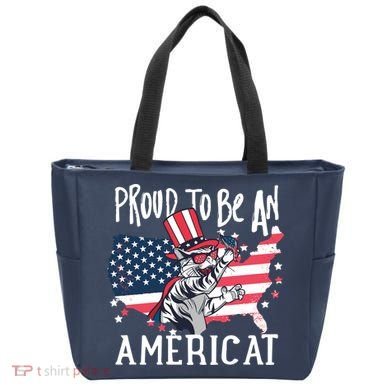 Proud To Be an Americat Cat Tote Bag