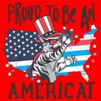 Proud To Be an Americat Cat Santa Hat thumb 1