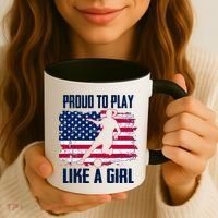 Proud To Play Like A Girl USA Soccer Coffee Mug thumb 3