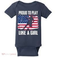 Proud To Play Like A Girl USA Soccer Baby Bodysuit thumb 0