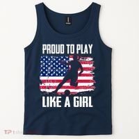 Proud To Play Like A Girl USA Soccer Tank Top thumb 2