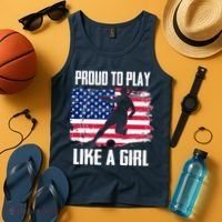Proud To Play Like A Girl USA Soccer Tank Top thumb 4