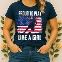 Proud To Play Like A Girl USA Soccer Women's T-Shirt thumb 2