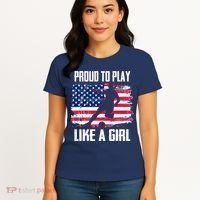 Proud To Play Like A Girl USA Soccer Women's T-Shirt thumb 4