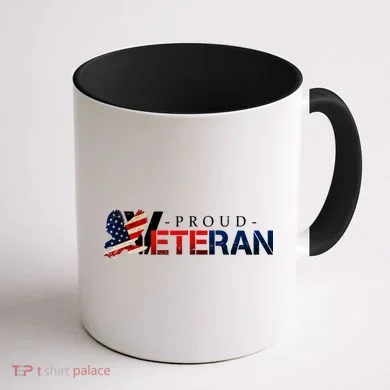 Proud USA Veteran Eagle Coffee Mug back