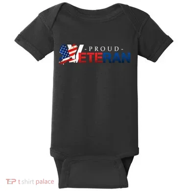Proud USA Veteran Eagle Baby Bodysuit