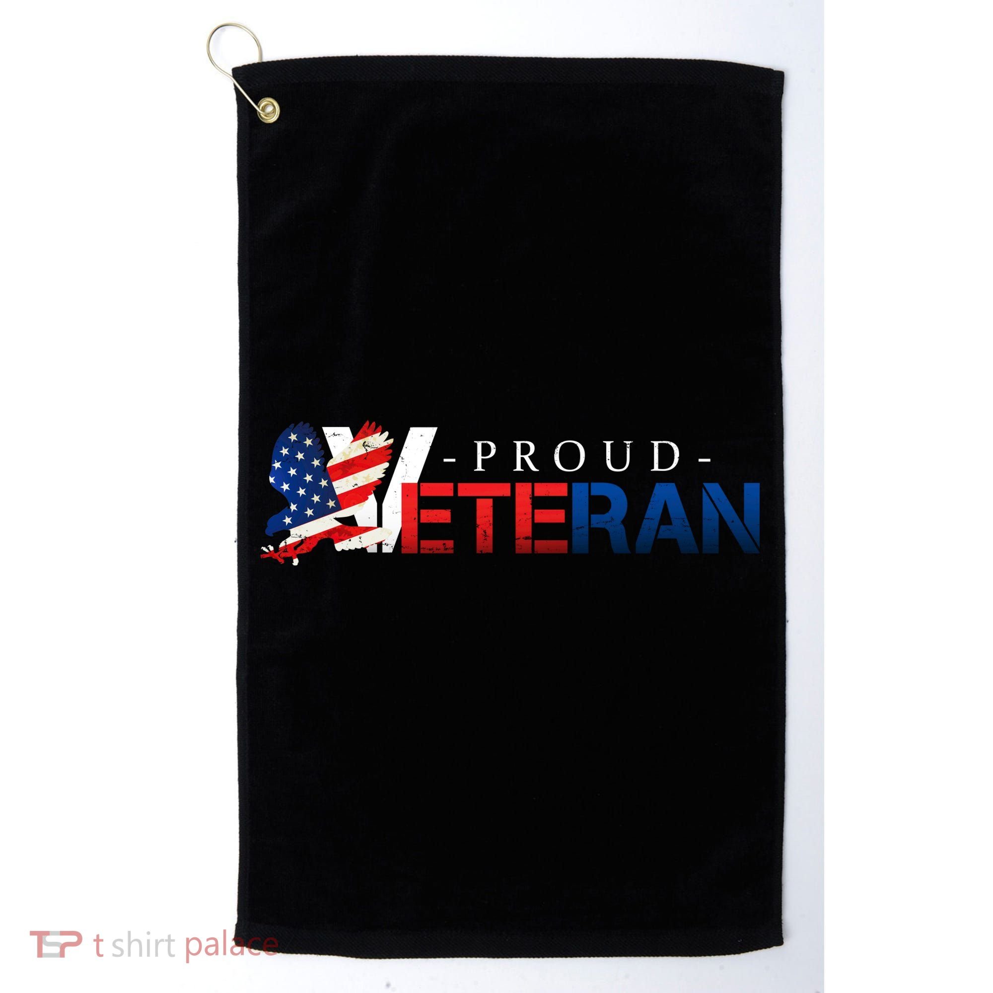 Proud USA Veteran Eagle Golf Towel