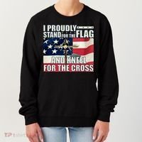 Proudly Stand For The Flag And Kneel For The Cross Women's Sweatshirt thumb 0
