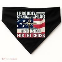 Proudly Stand For The Flag And Kneel For The Cross USA-Made Doggie Bandana thumb 0