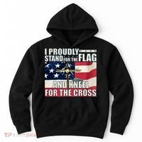 Proudly Stand For The Flag And Kneel For The Cross Hoodie thumb 0
