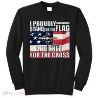 Proudly Stand For The Flag And Kneel For The Cross Sweatshirt thumb 0