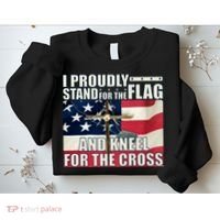 Proudly Stand For The Flag And Kneel For The Cross Sweatshirt thumb 2