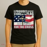 Proudly Stand For The Flag And Kneel For The Cross T-Shirt thumb 3