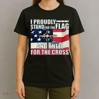 Proudly Stand For The Flag And Kneel For The Cross T-Shirt thumb 4