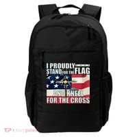 Proudly Stand For The Flag And Kneel For The Cross Backpack thumb 0