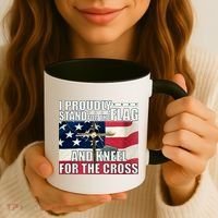 Proudly Stand For The Flag And Kneel For The Cross Coffee Mug thumb 3
