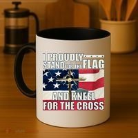 Proudly Stand For The Flag And Kneel For The Cross Coffee Mug thumb 4