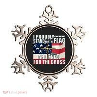 Proudly Stand For The Flag And Kneel For The Cross Ornament thumb 0