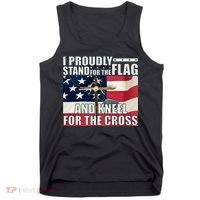 Proudly Stand For The Flag And Kneel For The Cross Tank Top thumb 0