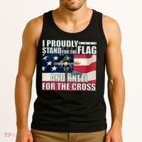 Proudly Stand For The Flag And Kneel For The Cross Tank Top thumb 3