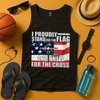 Proudly Stand For The Flag And Kneel For The Cross Tank Top thumb 4