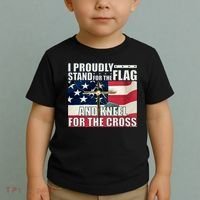 Proudly Stand For The Flag And Kneel For The Cross Toddler T-Shirt thumb 2