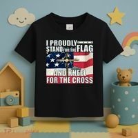 Proudly Stand For The Flag And Kneel For The Cross Toddler T-Shirt thumb 3