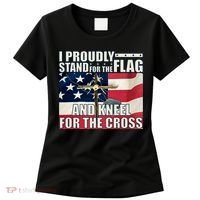 Proudly Stand For The Flag And Kneel For The Cross Women's T-Shirt thumb 0