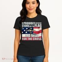 Proudly Stand For The Flag And Kneel For The Cross Women's T-Shirt thumb 4