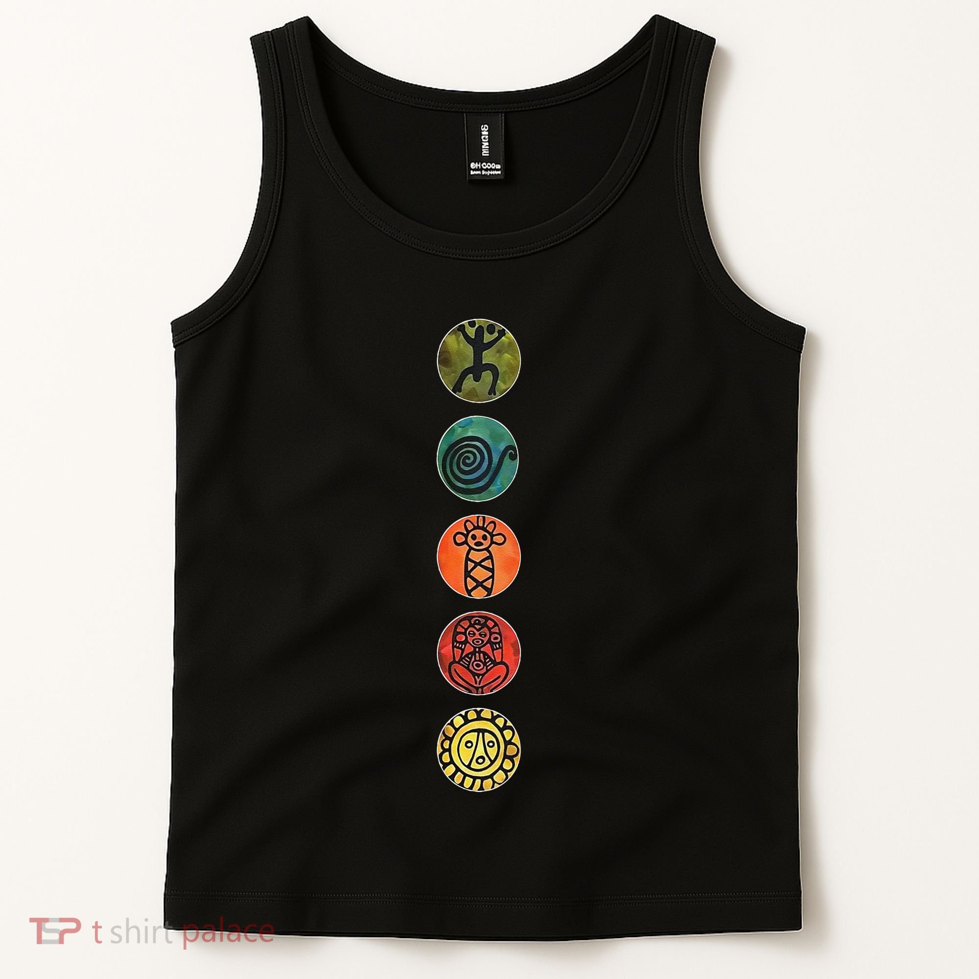 Puerto Rico Petroglyphs Art Letters Tank Top