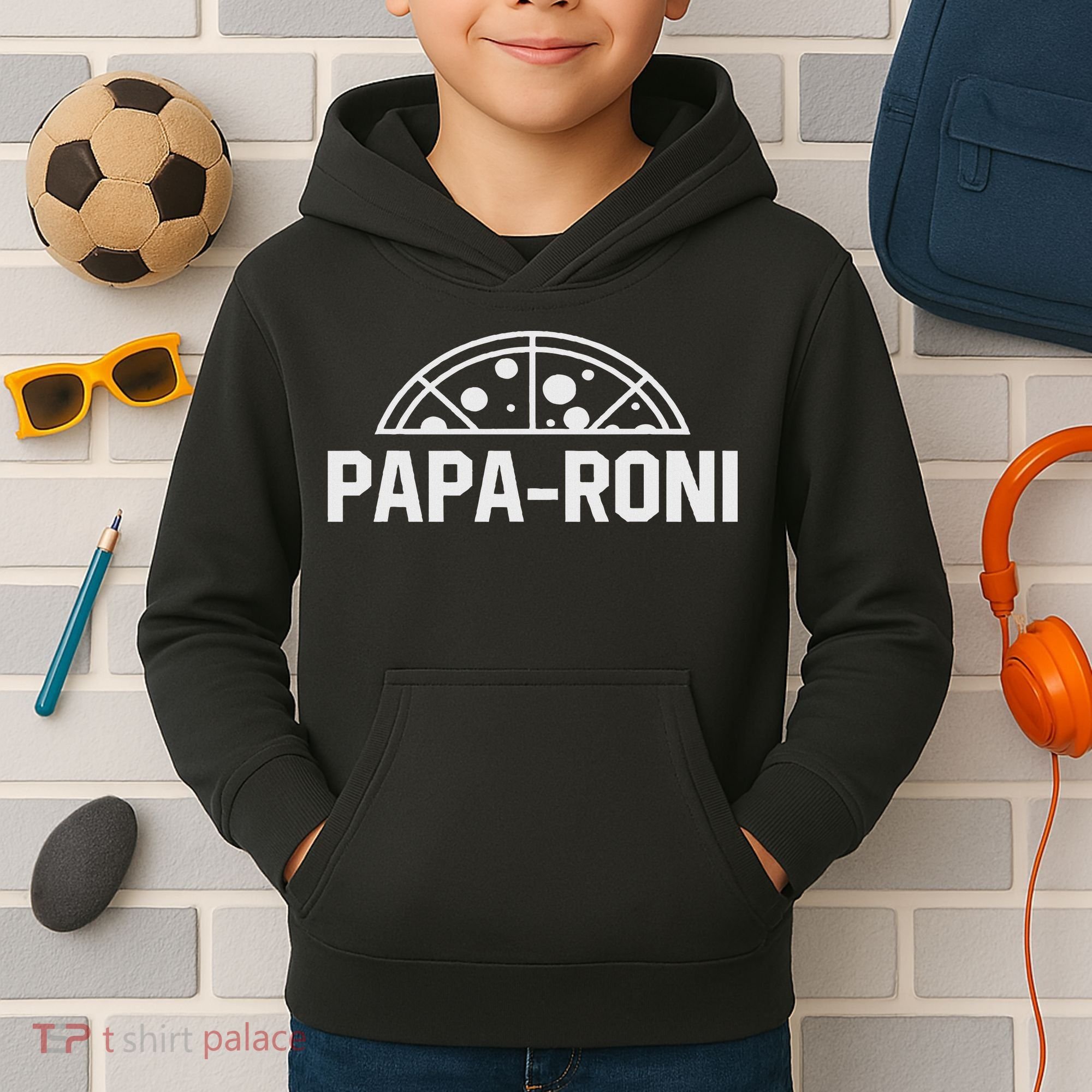 Papa Roni Pizza Funny Kids Hoodie