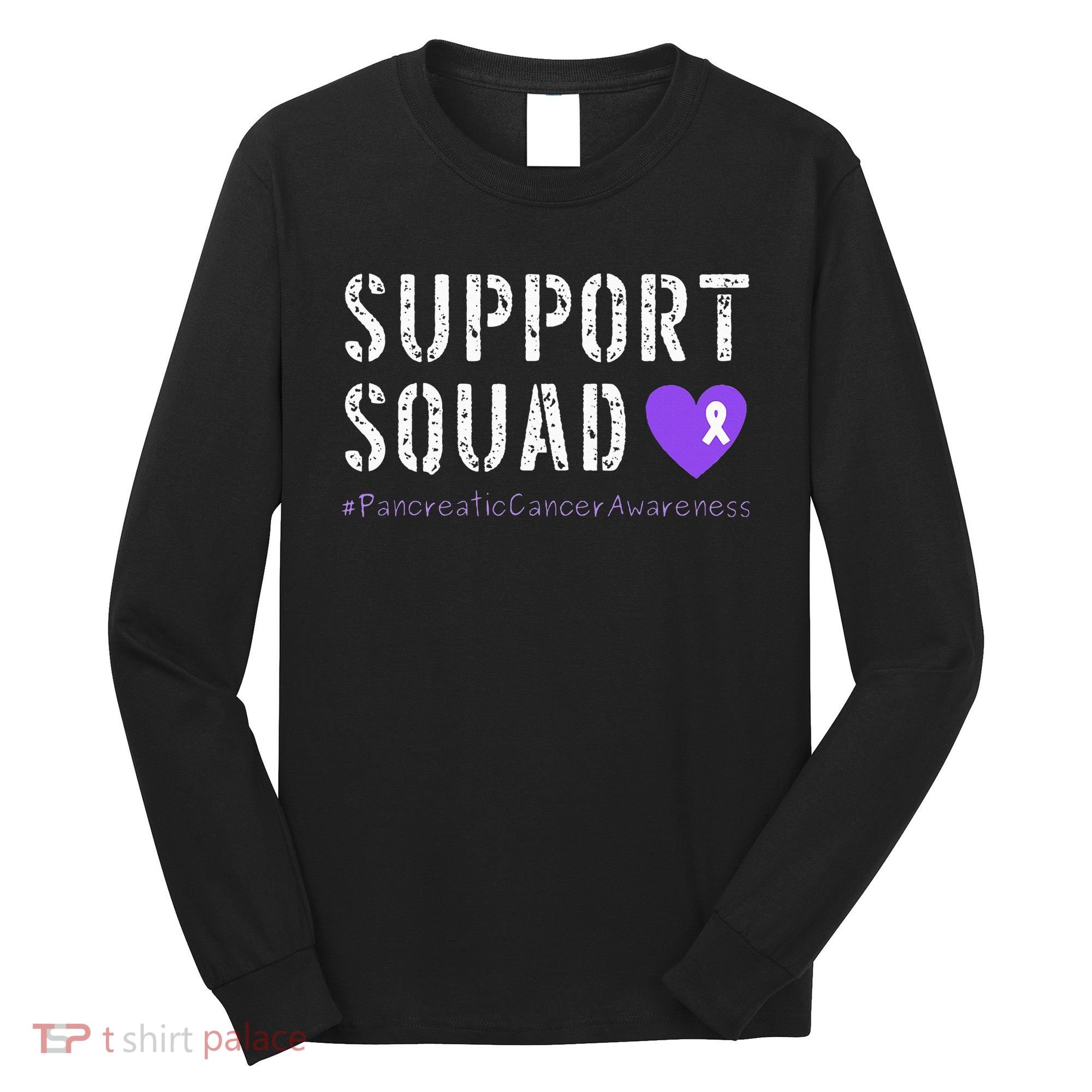 Purple Ribbon Pancreatic Cancer Awareness Long Sleeve Shirt