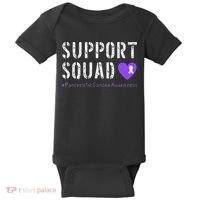 Purple Ribbon Pancreatic Cancer Awareness Baby Bodysuit thumb 0