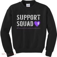 Purple Ribbon Pancreatic Cancer Awareness Kids Sweatshirt thumb 0