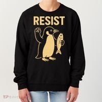 Penguin Resist Penguins Protest Against Tariffs Gift Women's Sweatshirt thumb 0