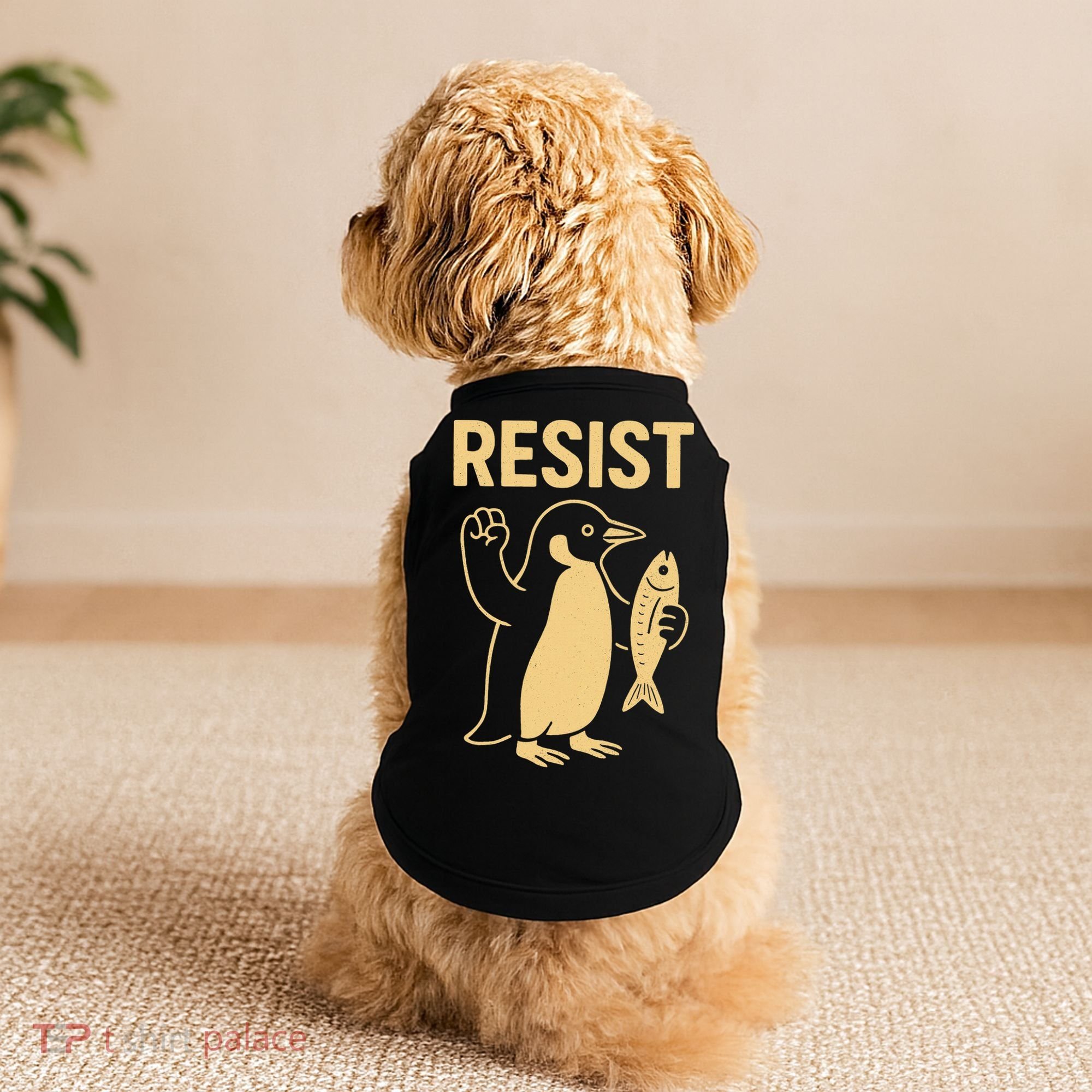 Penguin Resist Penguins Protest Against Tariffs Gift Doggie Tank