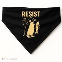 Penguin Resist Penguins Protest Against Tariffs Gift USA-Made Doggie Bandana thumb 0